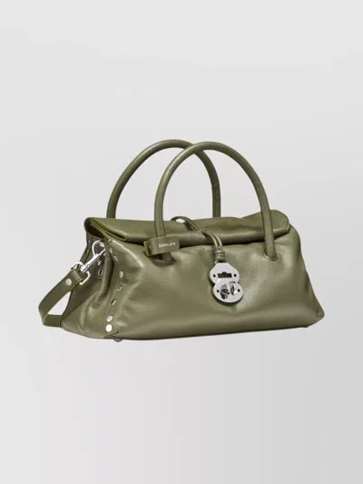 Zanellato Small Handmade Leather Shoulder Bag In Green