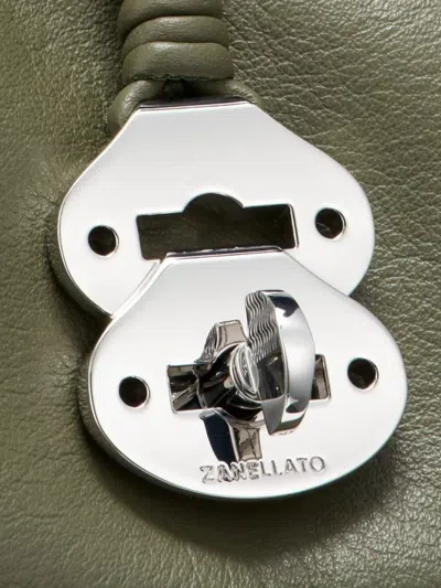 Zanellato Small Handmade Leather Shoulder Bag In Green