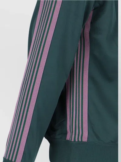 Needles Casual Jacket With Striped Sleeves And Pockets In Green