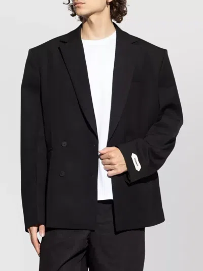 Jacquemus Fernando Double-breasted Padded-shoulder Blazer In Black