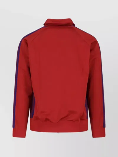 Needles Logo-embroidered Striped Tech-jersey Track Jacket In Red