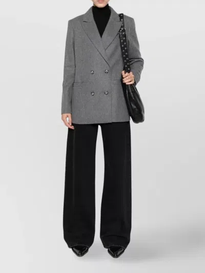 Apc A.p.c. A.p.c. Lucy Double-breasted Wool Blazer In Gray