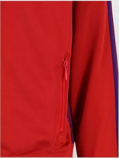 Needles Logo-embroidered Striped Tech-jersey Track Jacket In Red
