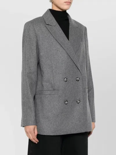 Apc A.p.c. A.p.c. Lucy Double-breasted Wool Blazer In Gray