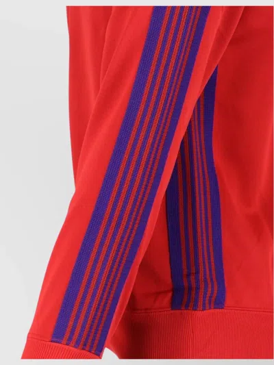 Needles Logo-embroidered Striped Tech-jersey Track Jacket In Red