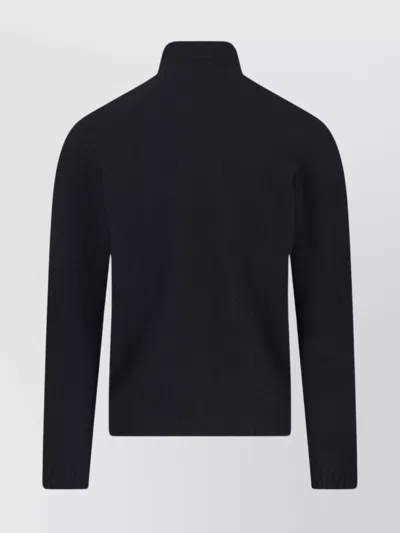 Drumohr Long Sleeve Turtleneck Fine Knit Sweater In Blue