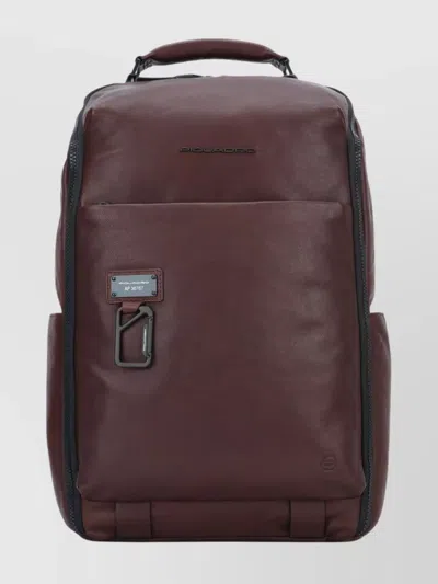 Piquadro Versatile Backpack With Multiple Storage Options In Burgundy