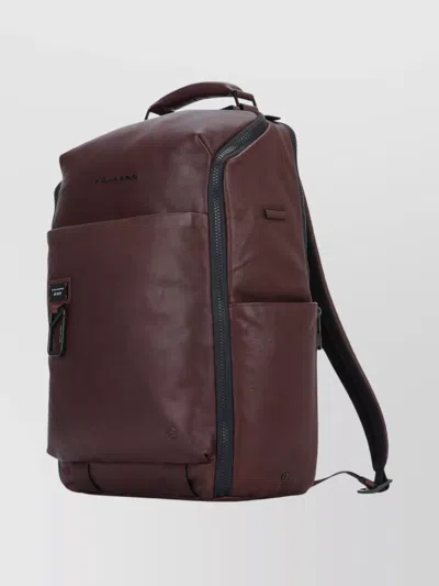 Piquadro Versatile Backpack With Multiple Storage Options In Burgundy