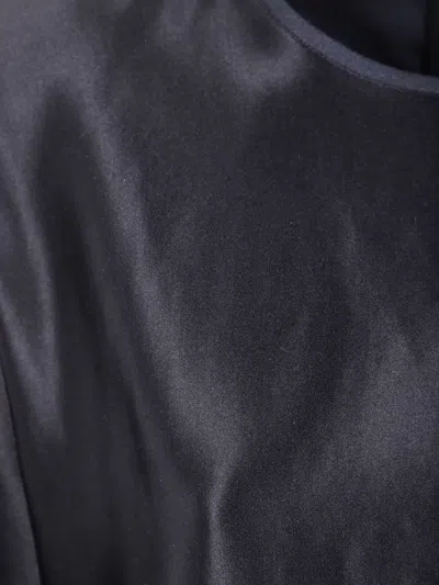 Giorgio Armani Shiny Effect Silk Sweatshirt With Crew Neck And Back Zipper Closure In Black