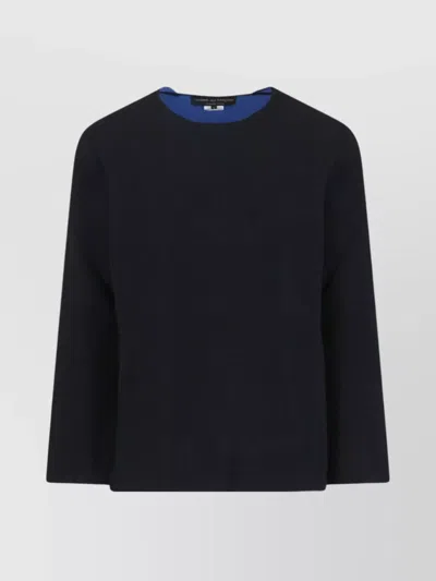 Comme Des Garçons Long Sleeve Crew Neck Knit Sweater In Black