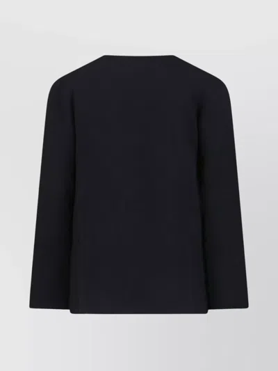 Comme Des Garçons Long Sleeve Crew Neck Knit Sweater In Black