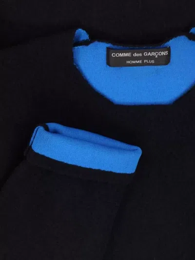 Comme Des Garçons Long Sleeve Crew Neck Knit Sweater In Black