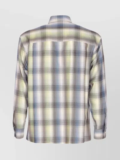 Auralee Long Sleeve Button-down Check Shirt In Multi