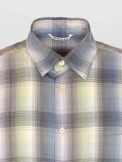 Auralee Long Sleeve Button-down Check Shirt In Multi