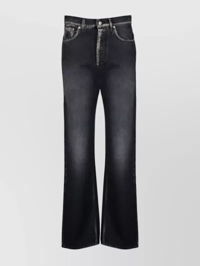Moschino Straight Leg Trousers Featuring Five Pockets In Black
