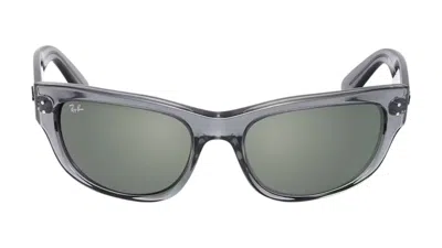 Pre-owned Hypebeast X Rayban 20th Anniversary Mega Balorama Sunglasses In Transparent Grey In Gray