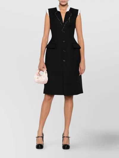 Moschino Stylish Sleeveless Dress Featuring Flap Pockets In Black