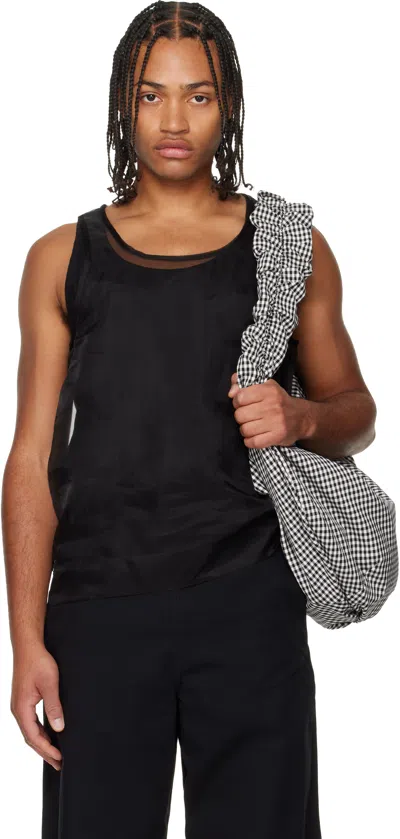 Simone Rocha Organza Double-layer Vest In Black