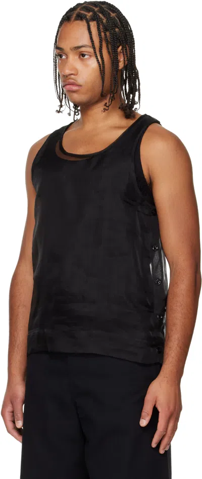 Simone Rocha Organza Double-layer Vest In Black