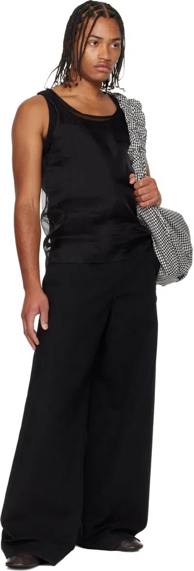 Simone Rocha Organza Double-layer Vest In Black