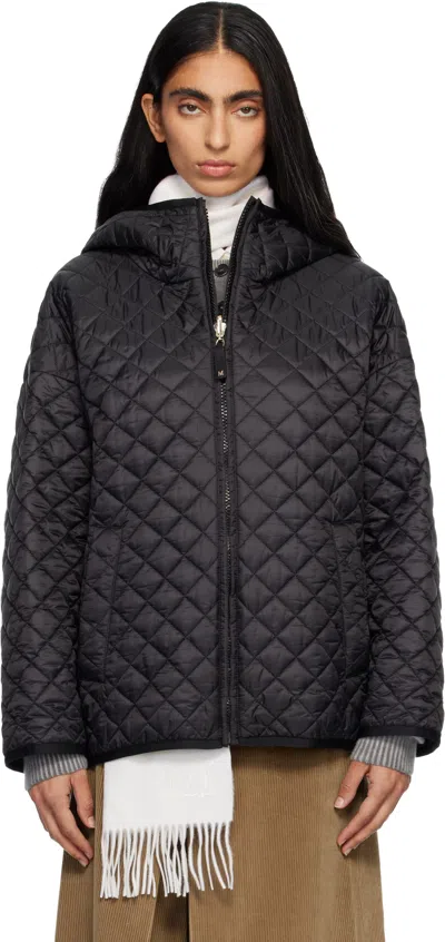 Max Mara Black Leo Reversible Jacket In Black