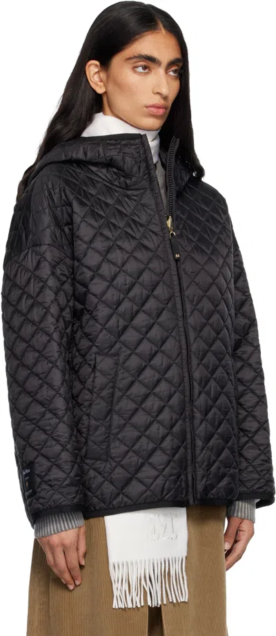 Max Mara Black Leo Reversible Jacket In Black