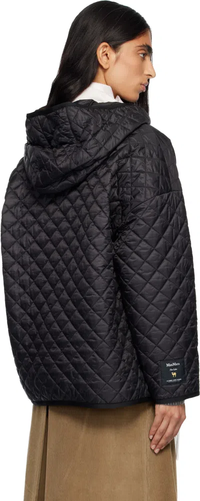Max Mara Black Leo Reversible Jacket In Black