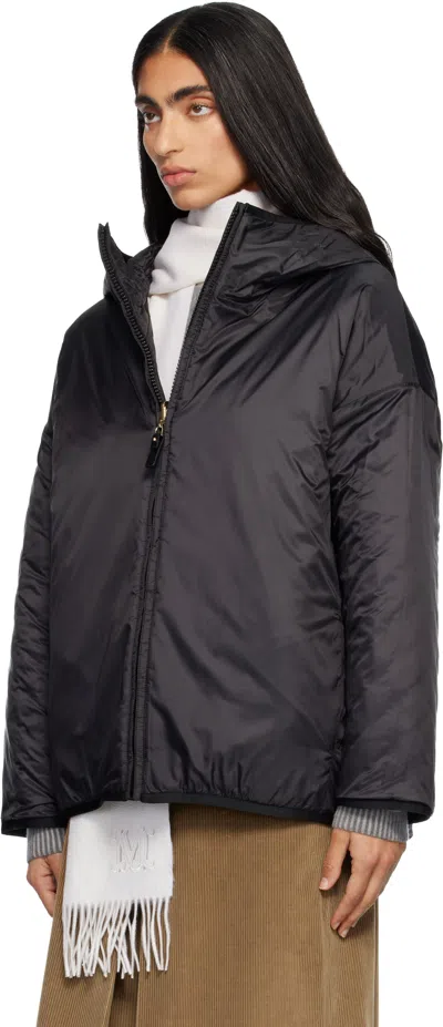 Max Mara Black Leo Reversible Jacket In Black