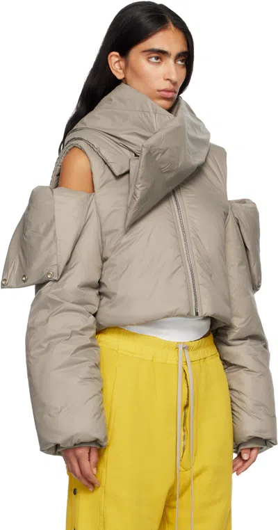 Rick Owens Drkshdw Taupe Concordians Convertible Jacket In Gray