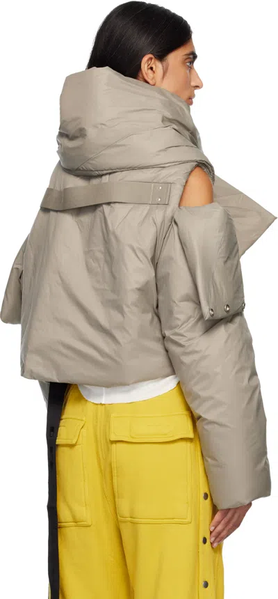 Rick Owens Drkshdw Taupe Concordians Convertible Jacket In Gray