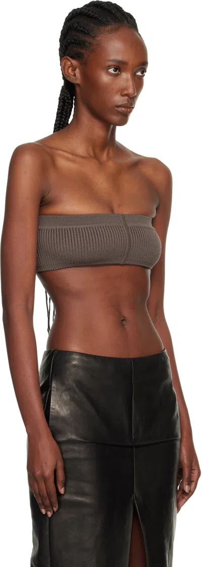 Rick Owens Gray Concordians Slim Bandeau Top In Gray