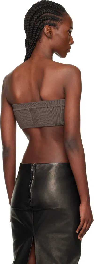 Rick Owens Gray Concordians Slim Bandeau Top In Gray