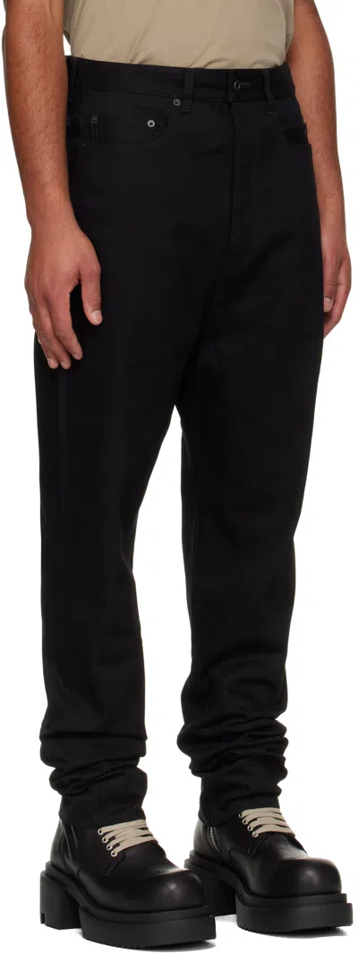 Rick Owens Drkshdw Concordians Collapse Long Jeans In Black