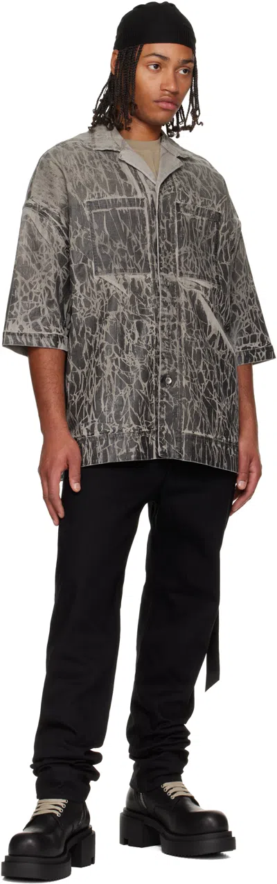 Rick Owens Drkshdw Concordians Collapse Long Jeans In Black