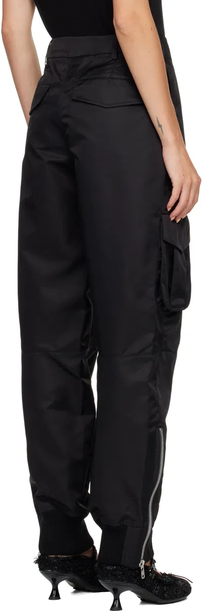 Simone Rocha Multi-pocket Ankle Zipper Casual Pants In Black