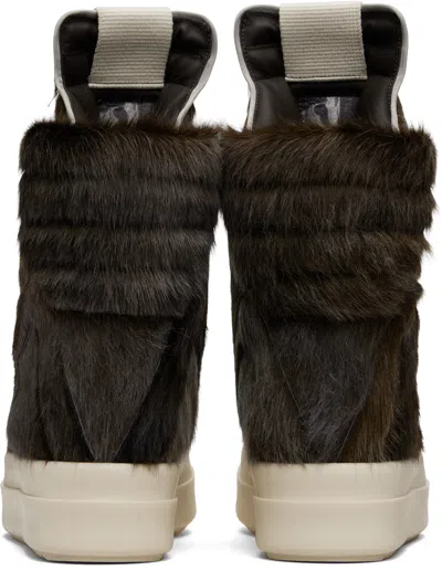 Rick Owens Brown Concordians Megageobaskets Sneakers In Green