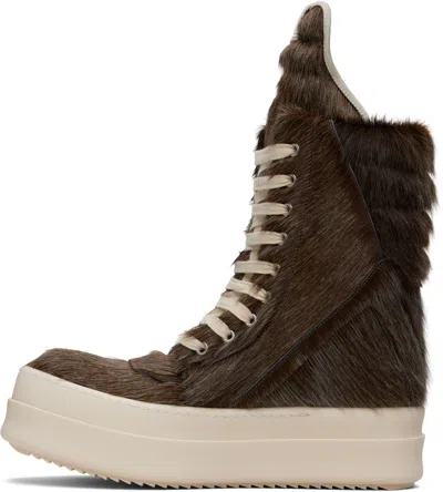 Rick Owens Brown Concordians Megageobaskets Sneakers In Green