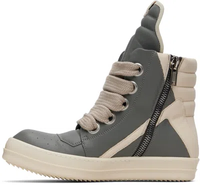 Rick Owens Gray Concordians Jumbolace Geobasket Sneakers In Neutral