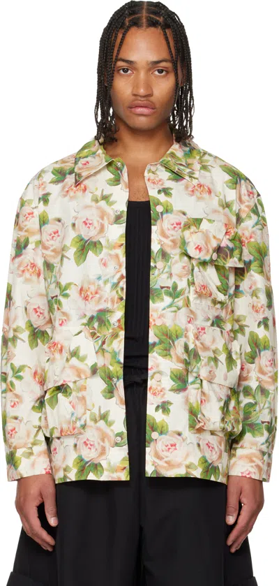 Simone Rocha Multicolor Multi Pocket Snap Shirt In Blue