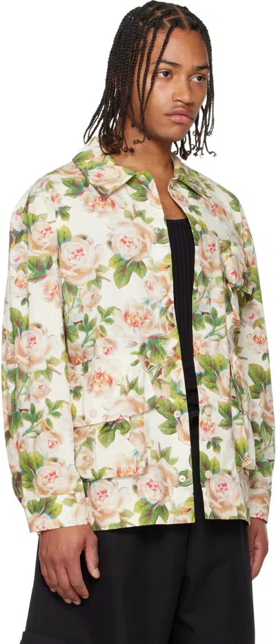 Simone Rocha Multicolor Multi Pocket Snap Shirt In Blue