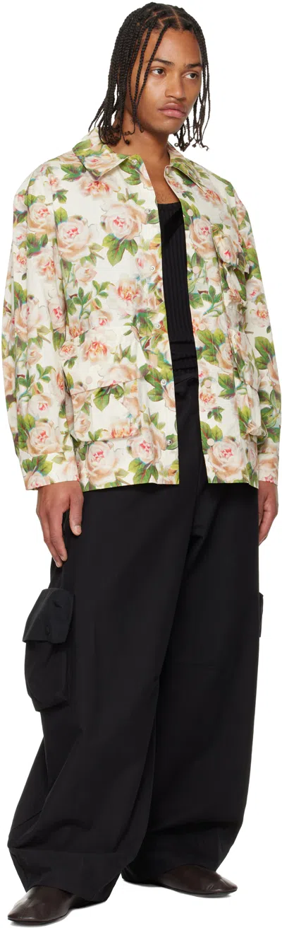 Simone Rocha Multicolor Multi Pocket Snap Shirt In Blue