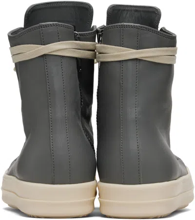 Rick Owens Zipped Leather High-top Sneakers In Multi