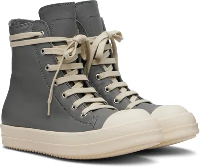 Rick Owens Zipped Leather High-top Sneakers In Multi