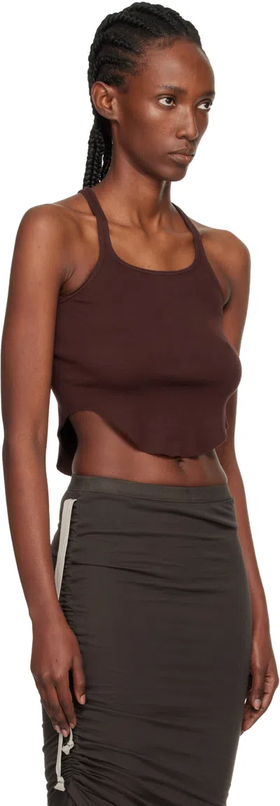 Rick Owens Drkshdw Burgundy Concordians Basic Rib Tank Top In Brown