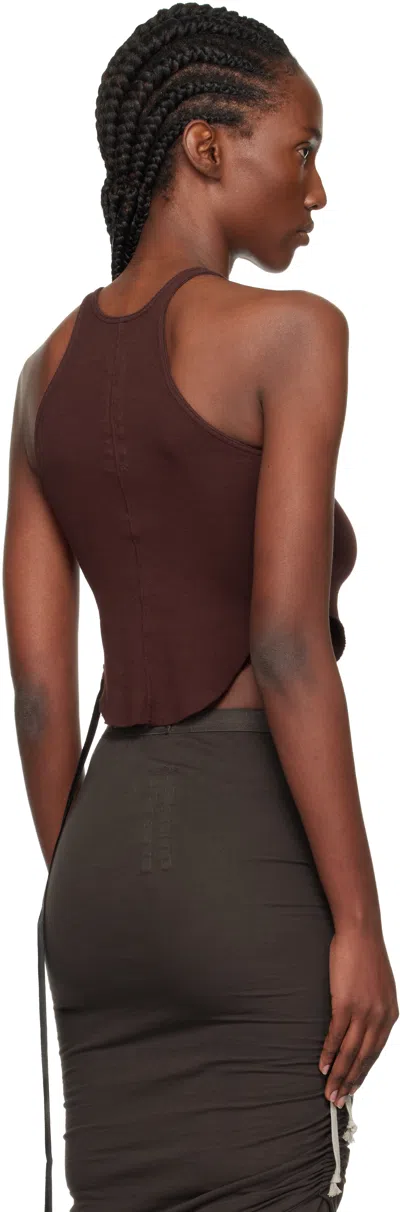 Rick Owens Drkshdw Burgundy Concordians Basic Rib Tank Top In Brown
