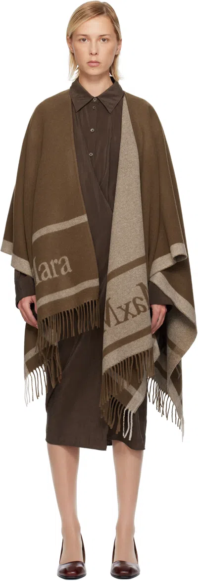 Max Mara Brown Hilde Poncho Scarf In Brown