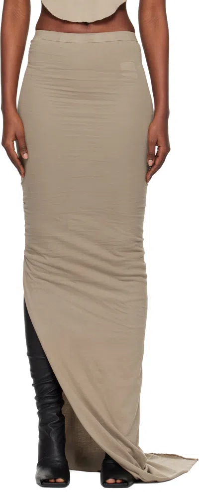Rick Owens Drkshdw Taupe Concordians Soft Edfu Maxi Skirt In Brown