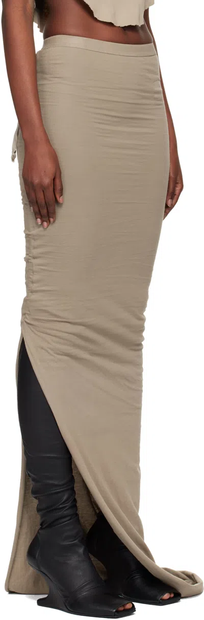 Rick Owens Drkshdw Taupe Concordians Soft Edfu Maxi Skirt In Brown