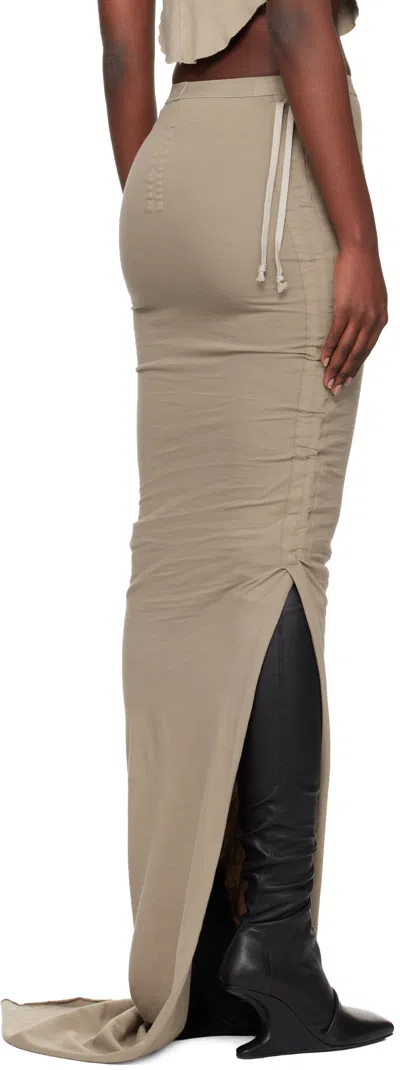 Rick Owens Drkshdw Taupe Concordians Soft Edfu Maxi Skirt In Brown