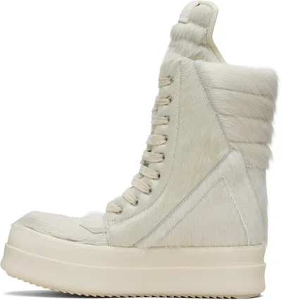 Rick Owens Off-white Concordians Megageobaskets Sneakers In White